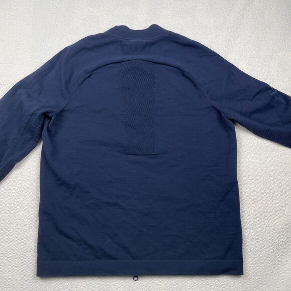 Nike Sportswear Tech Knit Bomber Jacket Men’s Sz M Navy Blue Full Zip 810558 451 - Picture 2 of 12